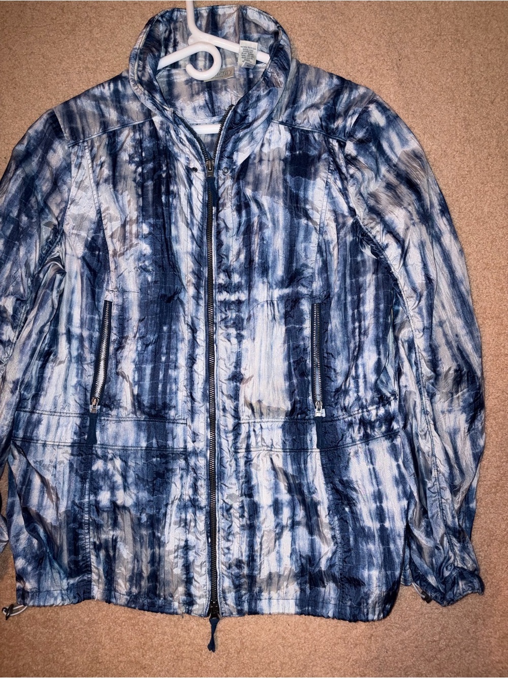 Striped Tie-Dye casual Jacket - Blue & White